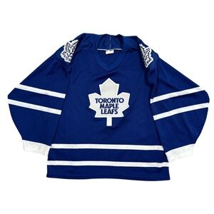 Vintage 90s CCM Toronto Maple Leafs Logo Blue Home Hockey Jersey Mens Medium